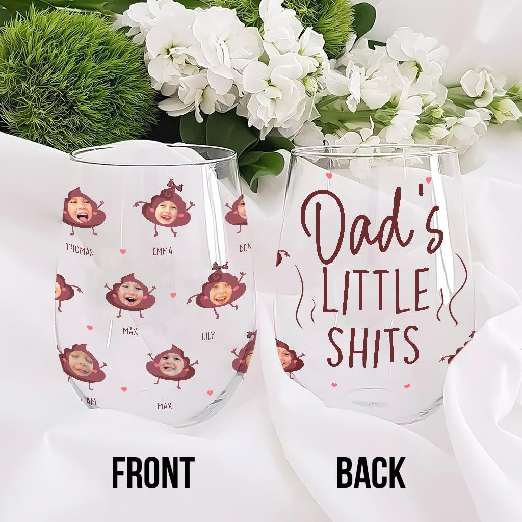 Mamas kleiner Scheißer – Geschenk für Mama, Oma, Papa, Opa – Personalisiertes Weinglas