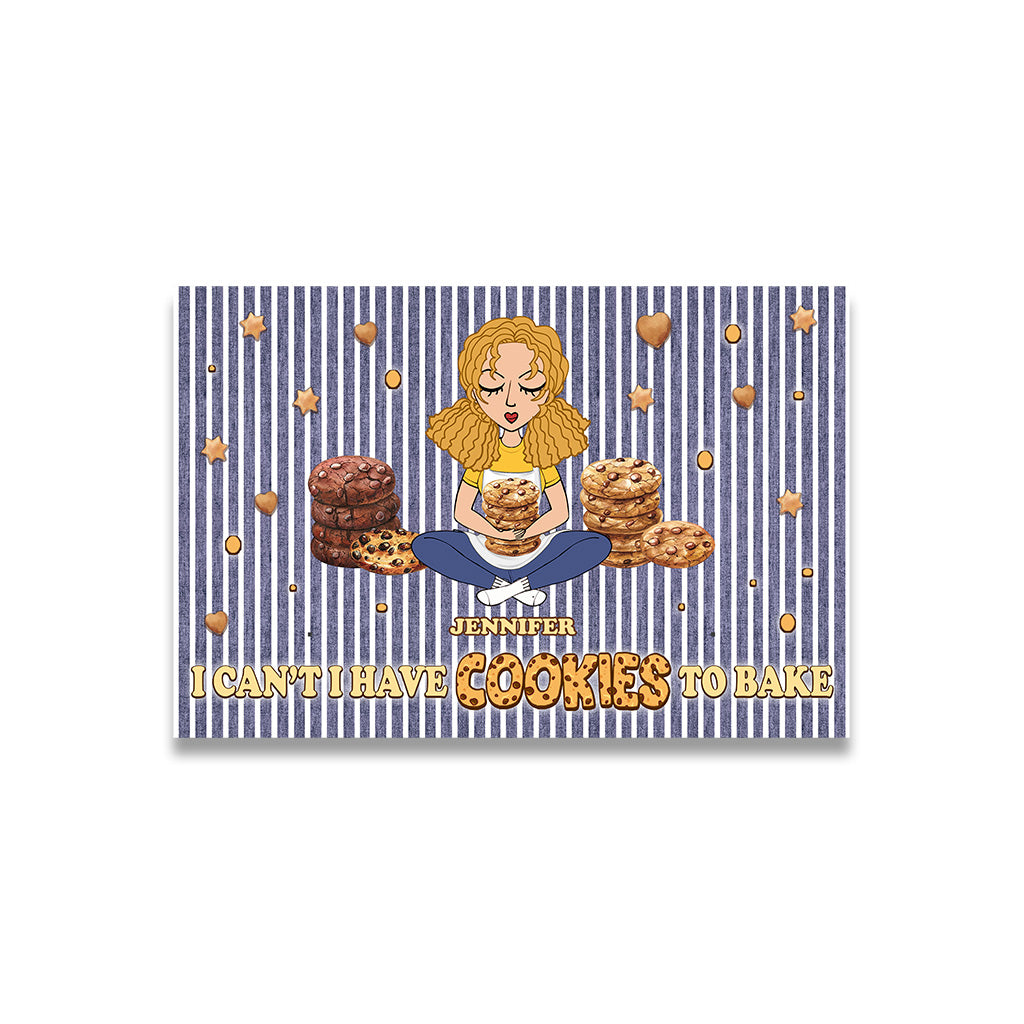 Ich kann nicht, ich muss Kekse backen – Personalisierte Fußmatte zum Backen