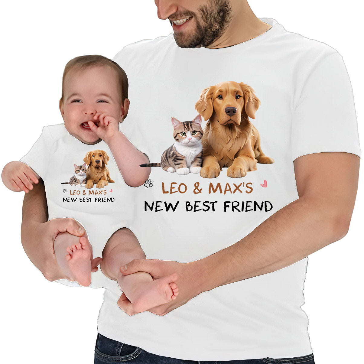 Custom Cartoonized Pet Photo - Gift for Newborn - Personalized Baby Onesie