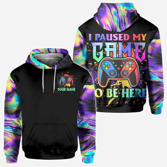 Ich habe mein Spiel pausiert, um hier zu sein – Personalisiertes Videospiel-Shirt