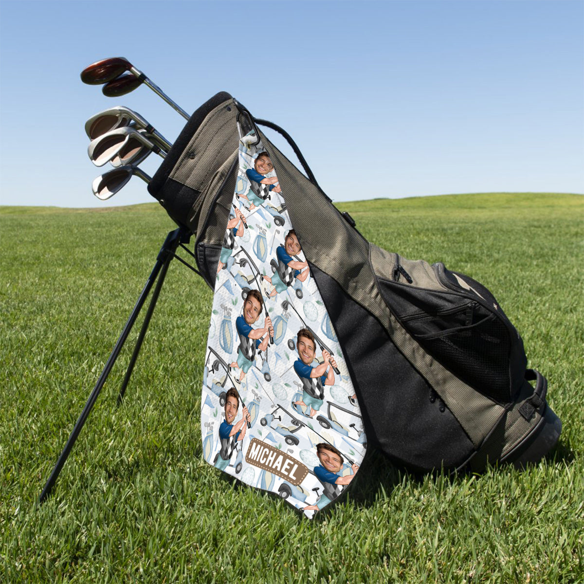 Foto eingefügtes lustiges Golfer-Golfer-Handtuch – personalisiertes Golfhandtuch