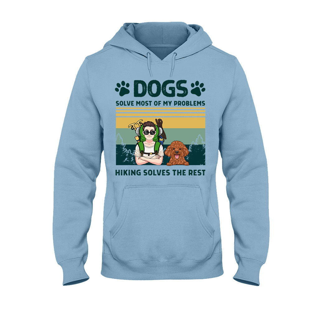 Hunde und Wandern lösen meine Probleme – personalisiertes Wander-T-Shirt & Hoodie