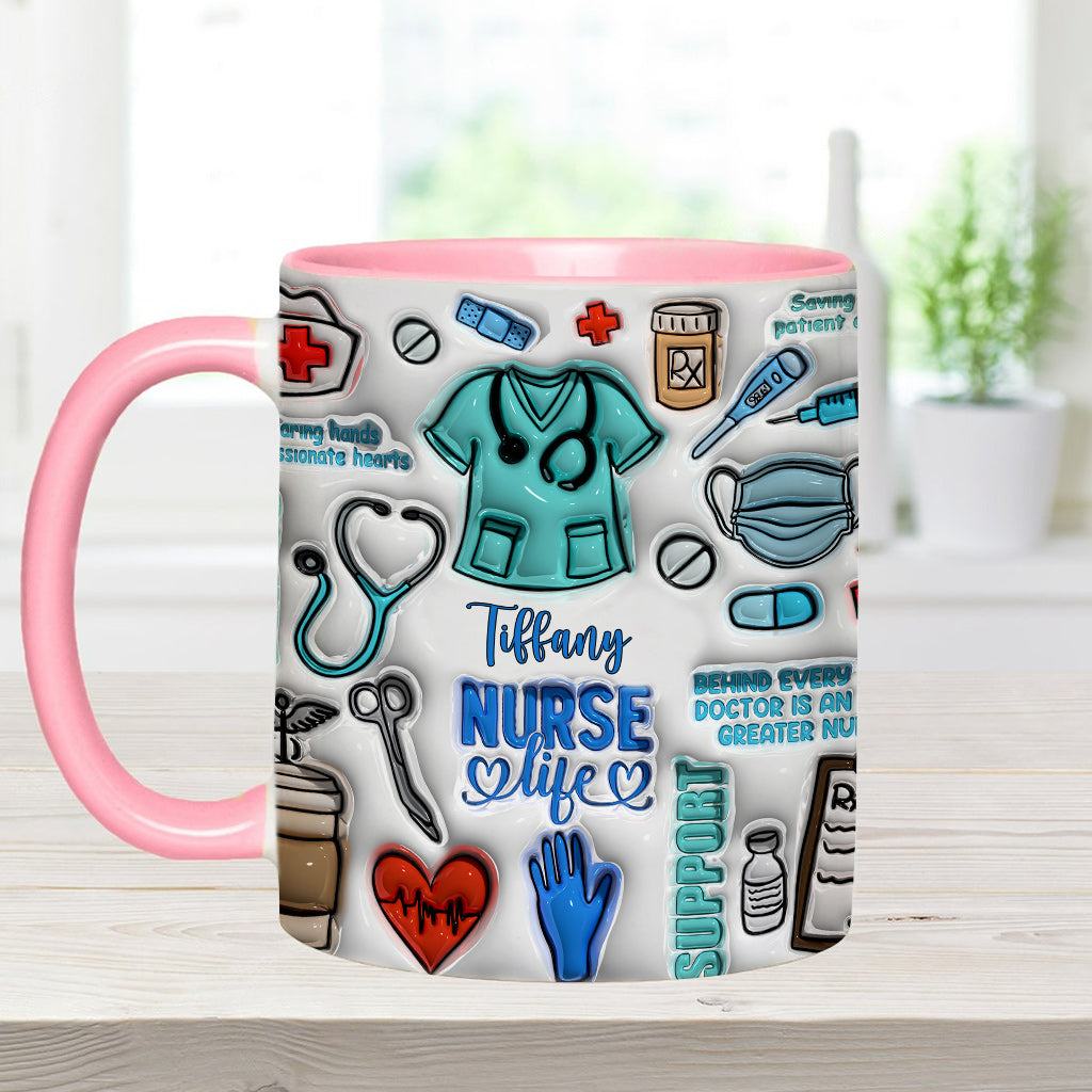 Nurse Life - Personalized Nurse Accent Mug