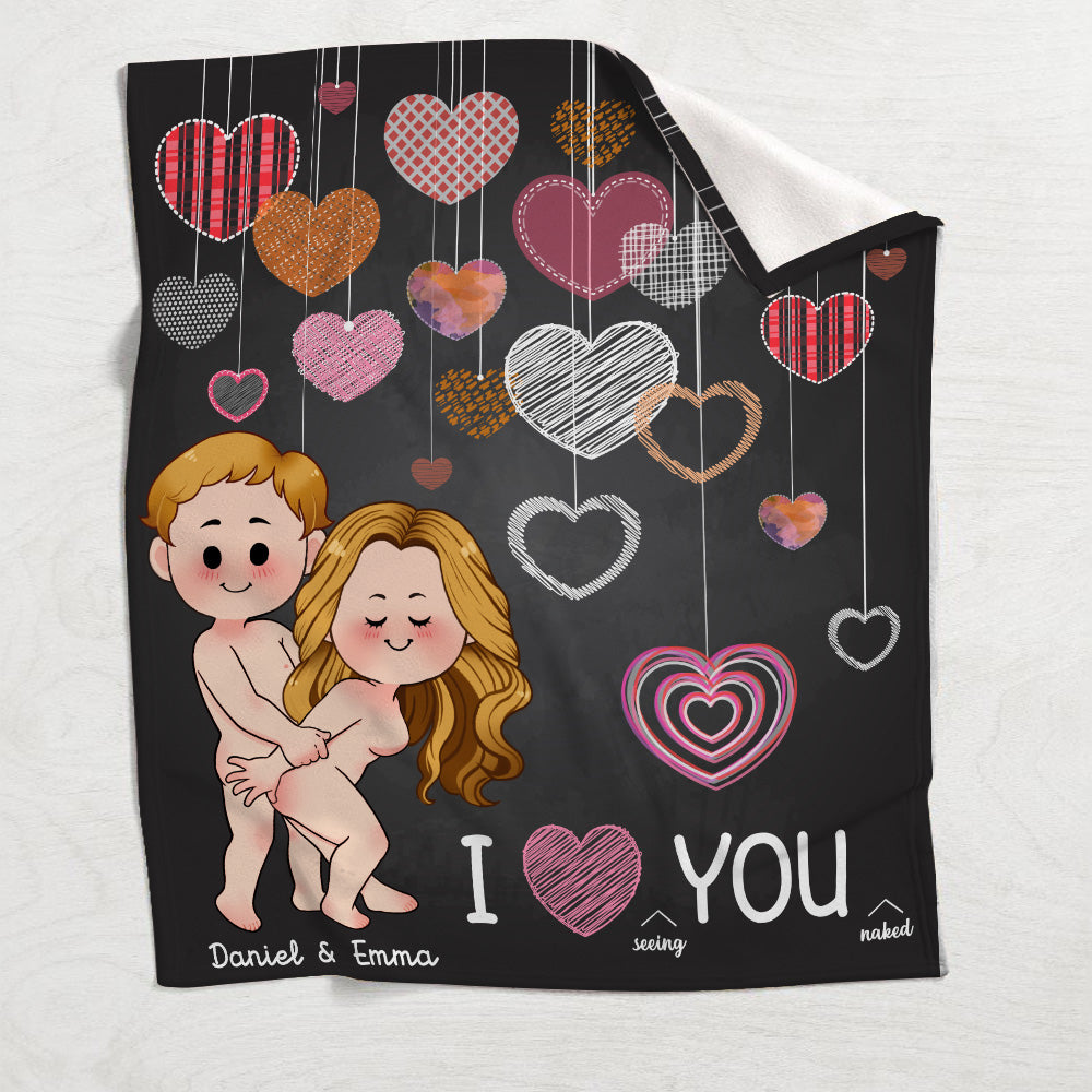 Ich liebe es, dich nackt zu sehen – personalisierte Pärchendecke