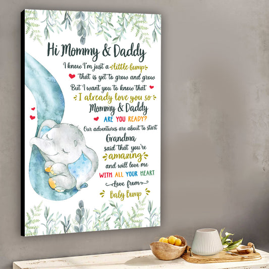 Liebe aus dem Babybauch – Personalisierte Leinwand und Poster für Mütter