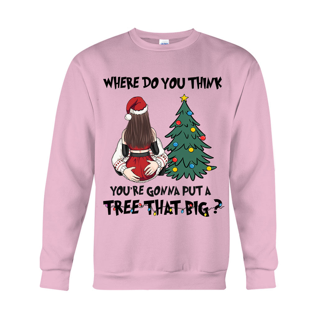 Bück dich, ich zeig dir, wo du den großen Baum hinstellen kannst – personalisiertes Partner-T-Shirt und Hoodie