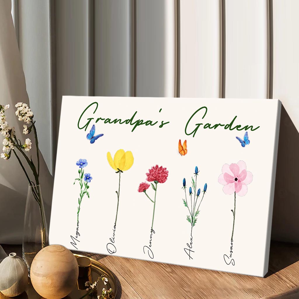 Grandma's Garden - Gift for grandma, grandpa, mom, dad - Personalized Canvas And Poster