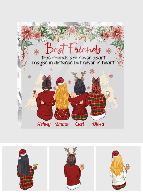 Wahre Freunde sind nie getrennt – Personalisierte Acrylplakette in individueller Form für beste Freunde