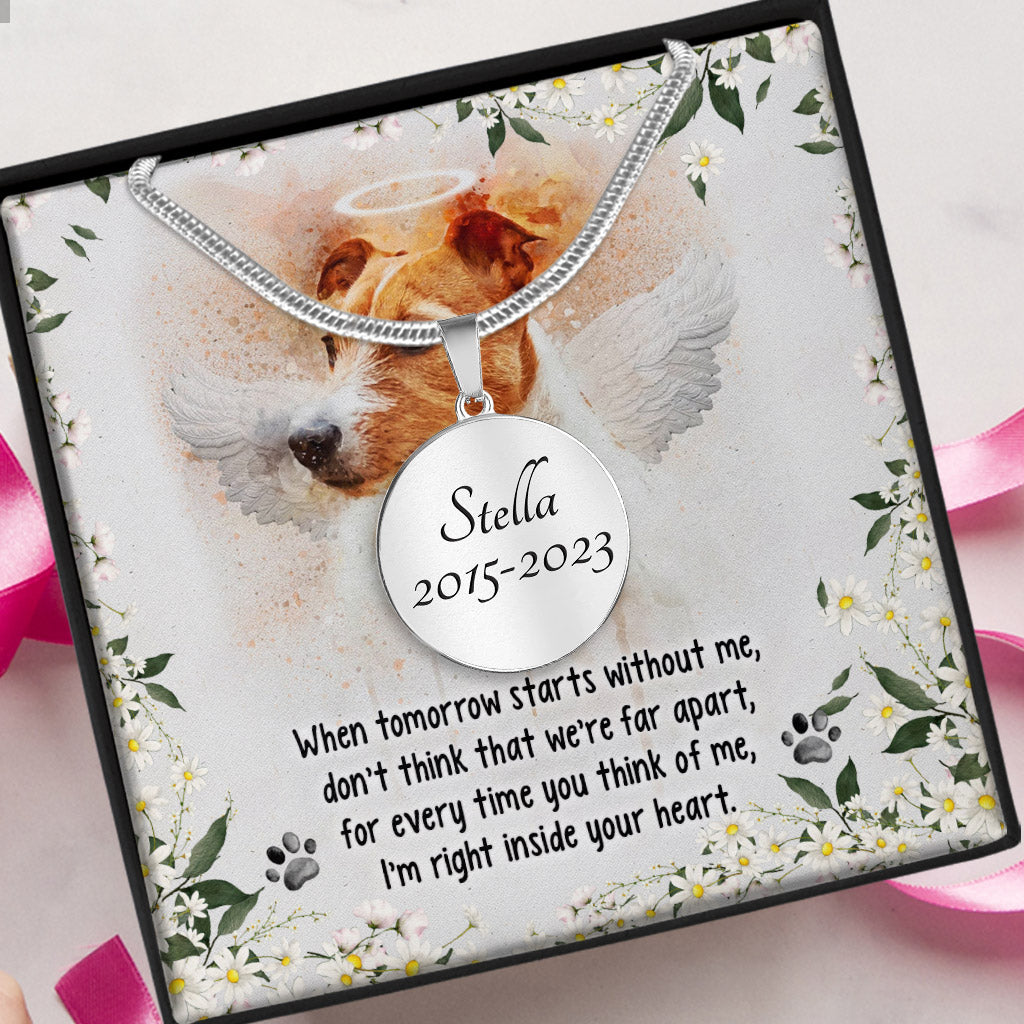 Wenn der morgige Tag ohne mich beginnt – Verlust eines Haustieres (Hund oder Katze) – Geschenk für Hundeliebhaber, die eine Katze oder einen Hund verloren haben – Personalisierte runde Anhängerkette