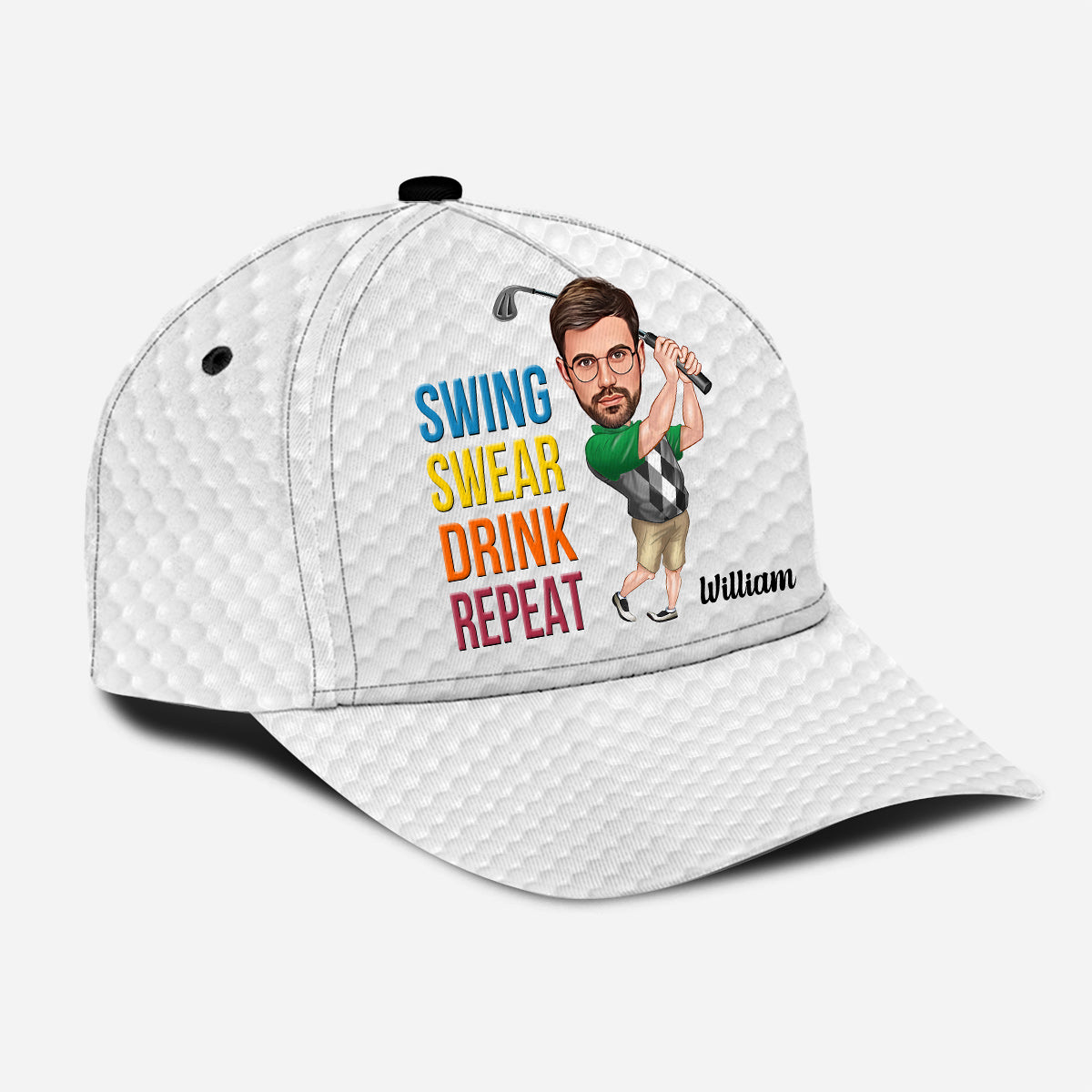 Swing Swear Drink Repeat - Personalized Golf Classic Cap