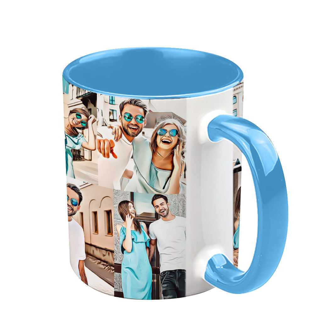 Cartoon-Fotocollage – Geschenk für Freund, Freundin, Ehefrau, Ehemann – Personalisierte Tasse