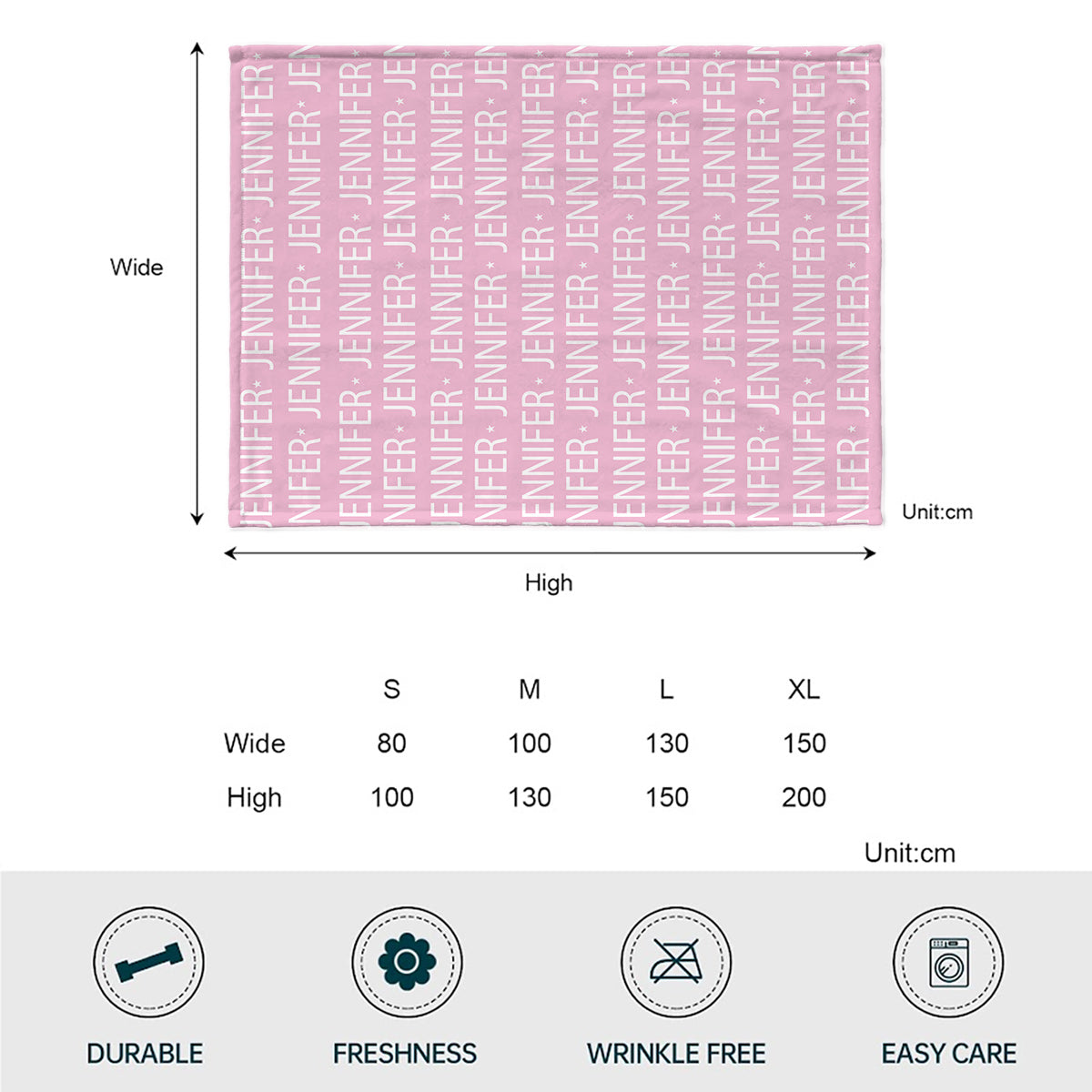 Custom Name Pattern - Gift for granddaughter - Personalized Blanket