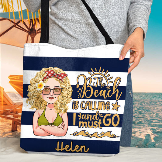 Beach Please - Personalized Sea Lover Tote Bag