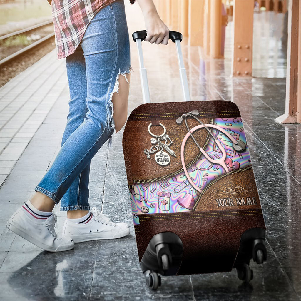 Rosa Stethoskop - Personalisierter Kofferbezug für Krankenschwestern