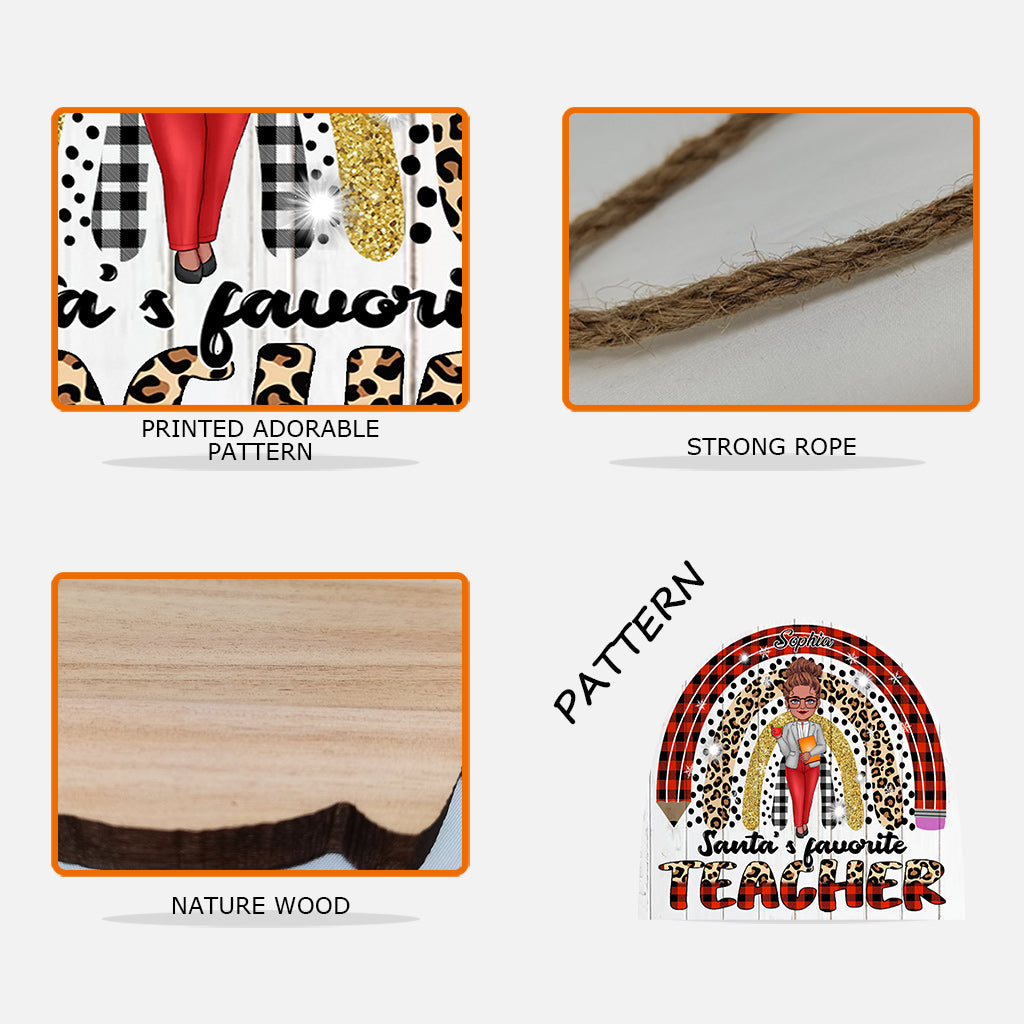 Santas Lieblingslehrer – Personalisiertes Lehrer-Holzschild