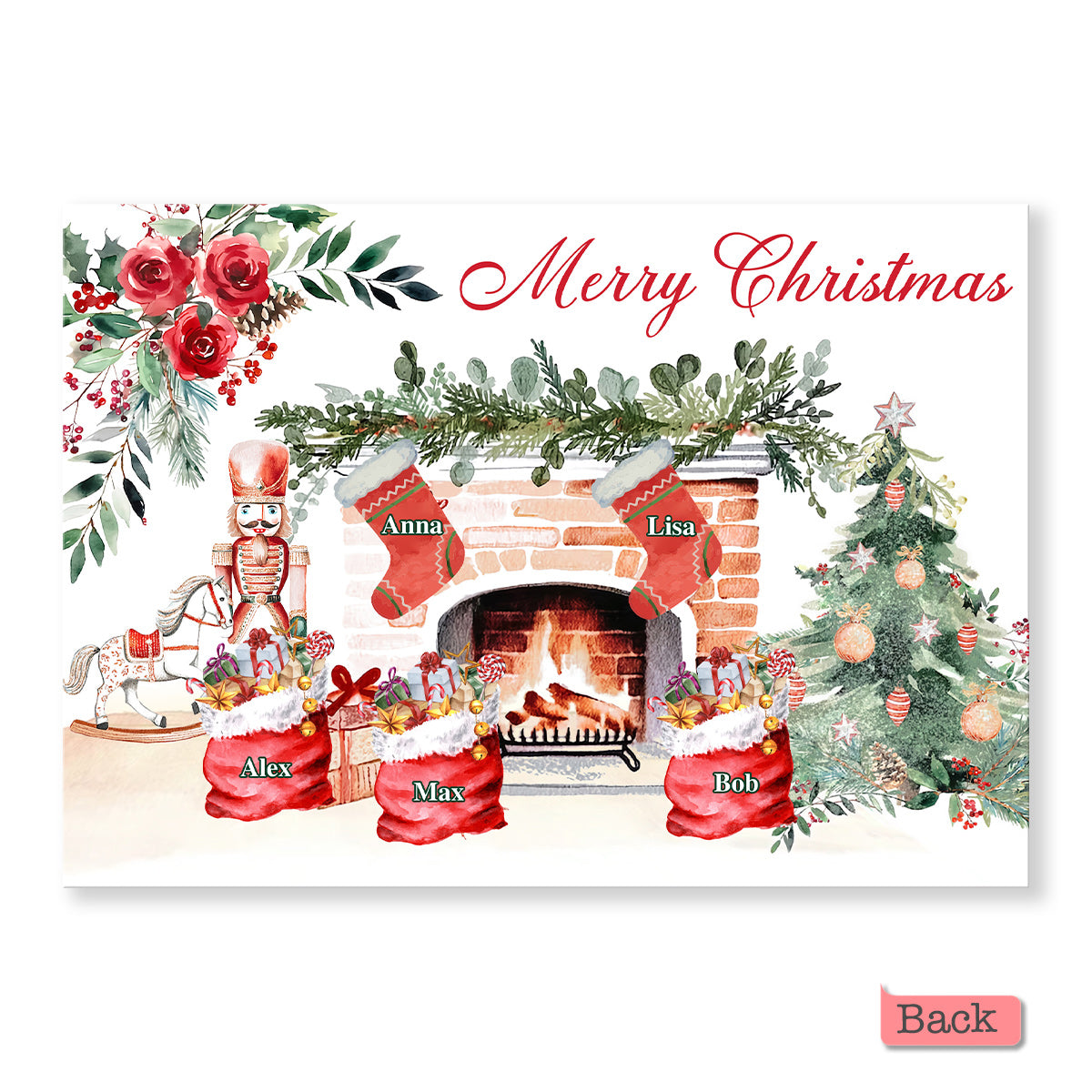 Merry Christmas - Personalized Family Greeting Card