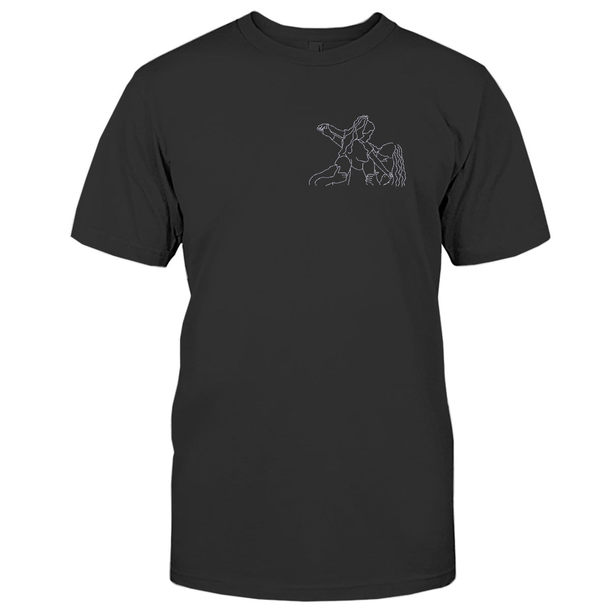 Custom Line Art - Personalized Family Embroidered T-shirt