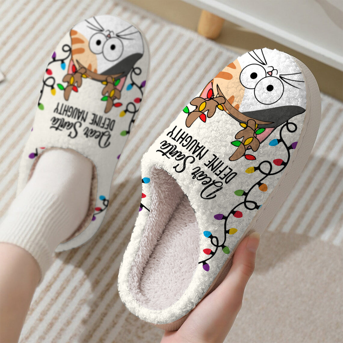 Lieber Weihnachtsmann, was heißt unartig? – Personalisierte Katzenpantoffeln