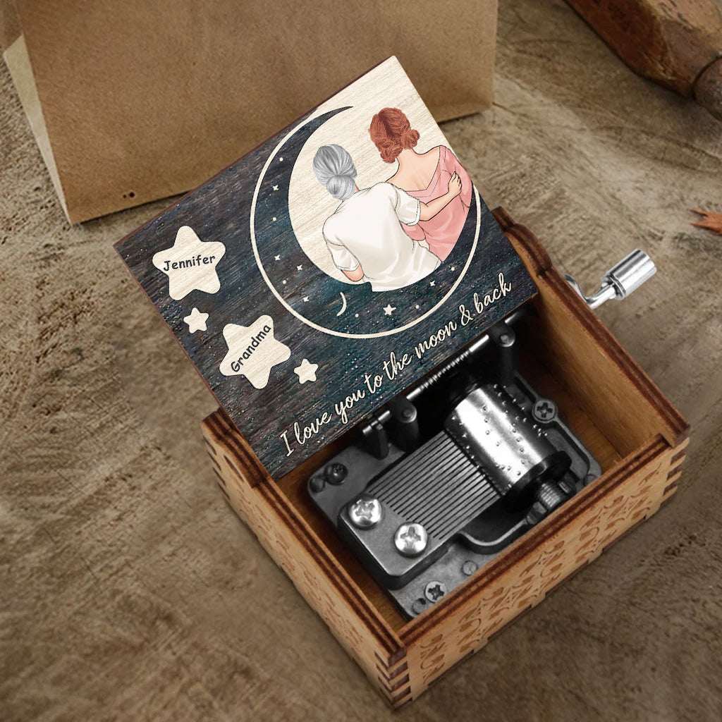 Ich liebe dich – Geschenk für Mama, Tochter, Sohn, Enkelin, Enkel, Oma – Personalisierte Spieluhr mit Handkurbel