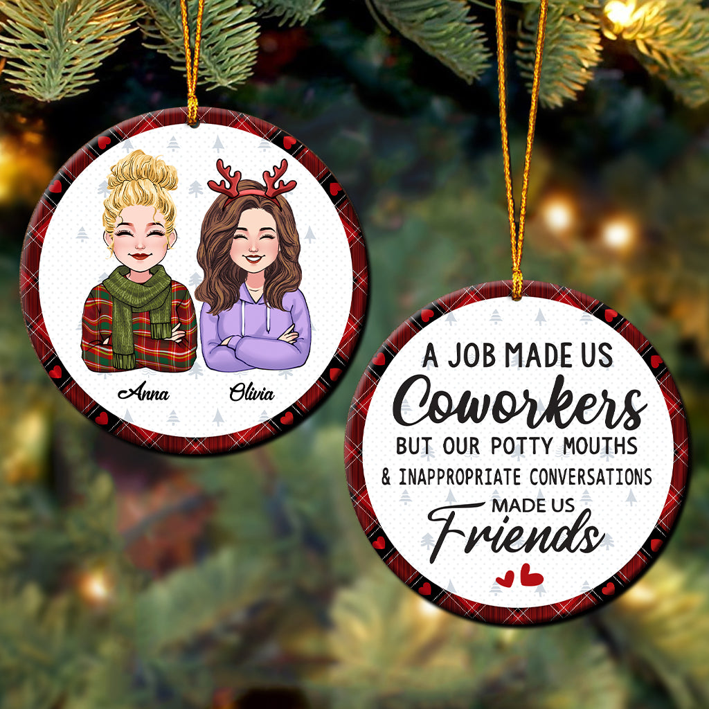 Ein Job hat uns zu Kollegen gemacht – Personalisierter Kollegen-Weihnachtsbaumschmuck