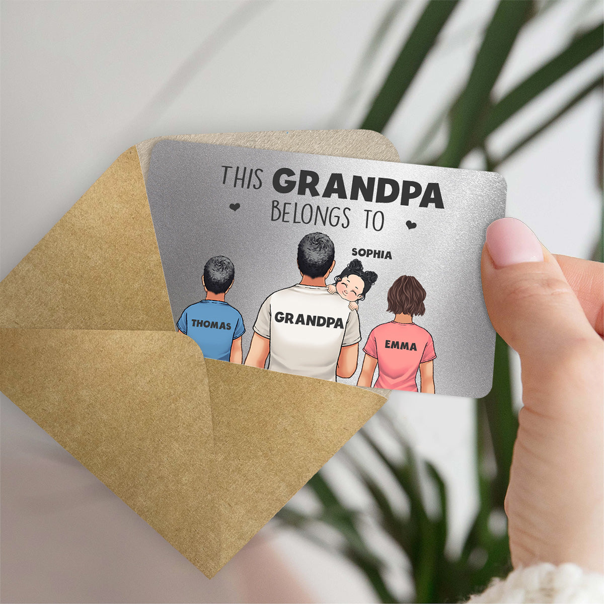 This Daddy Belongs To - Gift for dad, grandpa, uncle, husband - Personalized Wallet Insert Card
