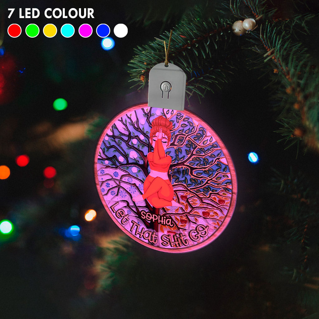 Lass den Scheiß los – Personalisierter Yoga-LED-Acryl-Anhänger