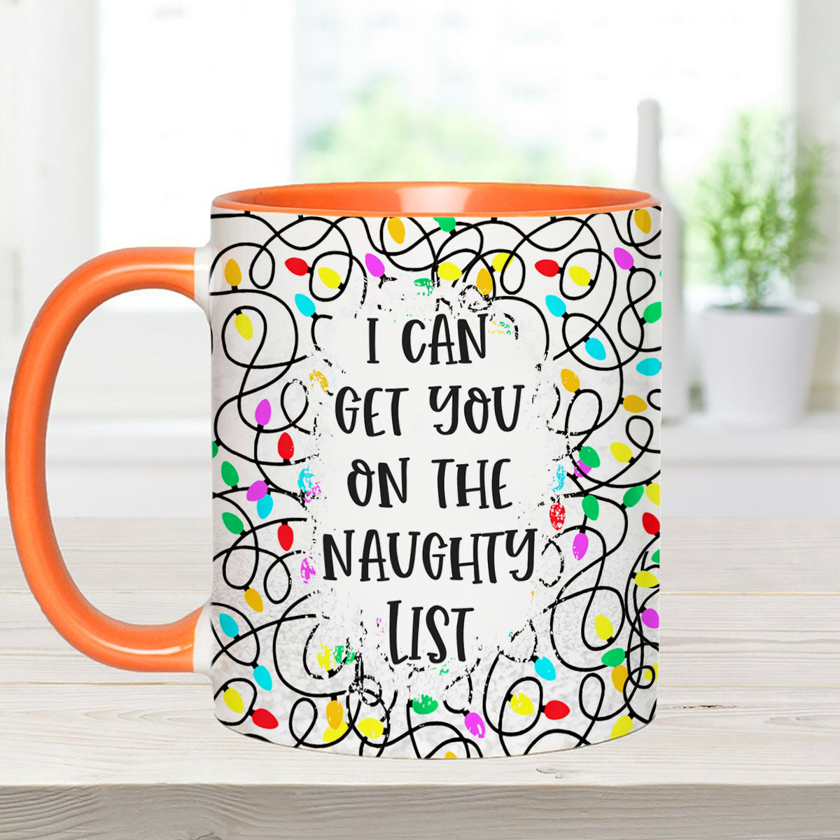 Ich kann dich auf die Liste der Unartigen bringen – Geschenk für Ehemann, Ehefrau, Freund, Freundin – Personalisierte Tasse mit Akzent