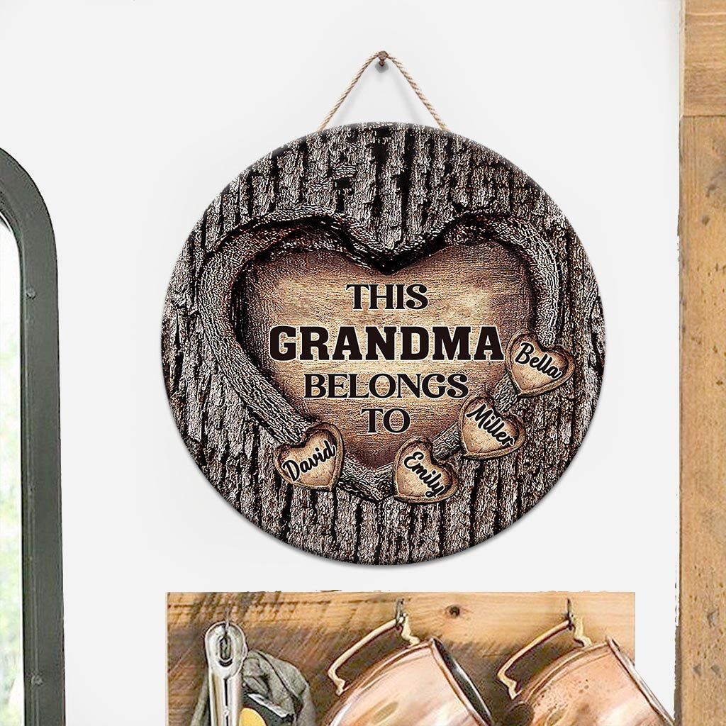 Papas Herz – Geschenk für Papa, Oma, Opa, Mama, Onkel, Tante, Bruder, Schwester – Personalisiertes rundes Holzschild