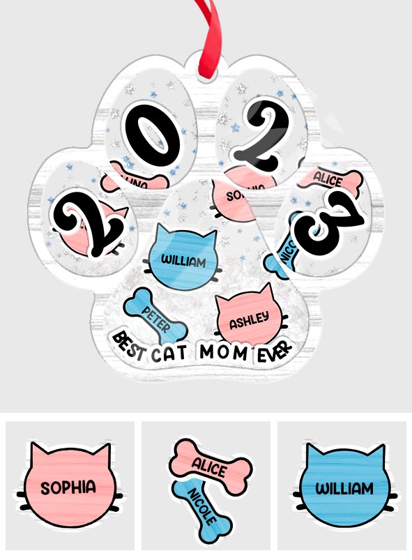 Die beste Hundemama / Katzenmama / Hundepapa / Katzenpapa aller Zeiten – Geschenk für Hunde- und Katzenliebhaber – Personalisierter 3-lagiger Schüttelanhänger