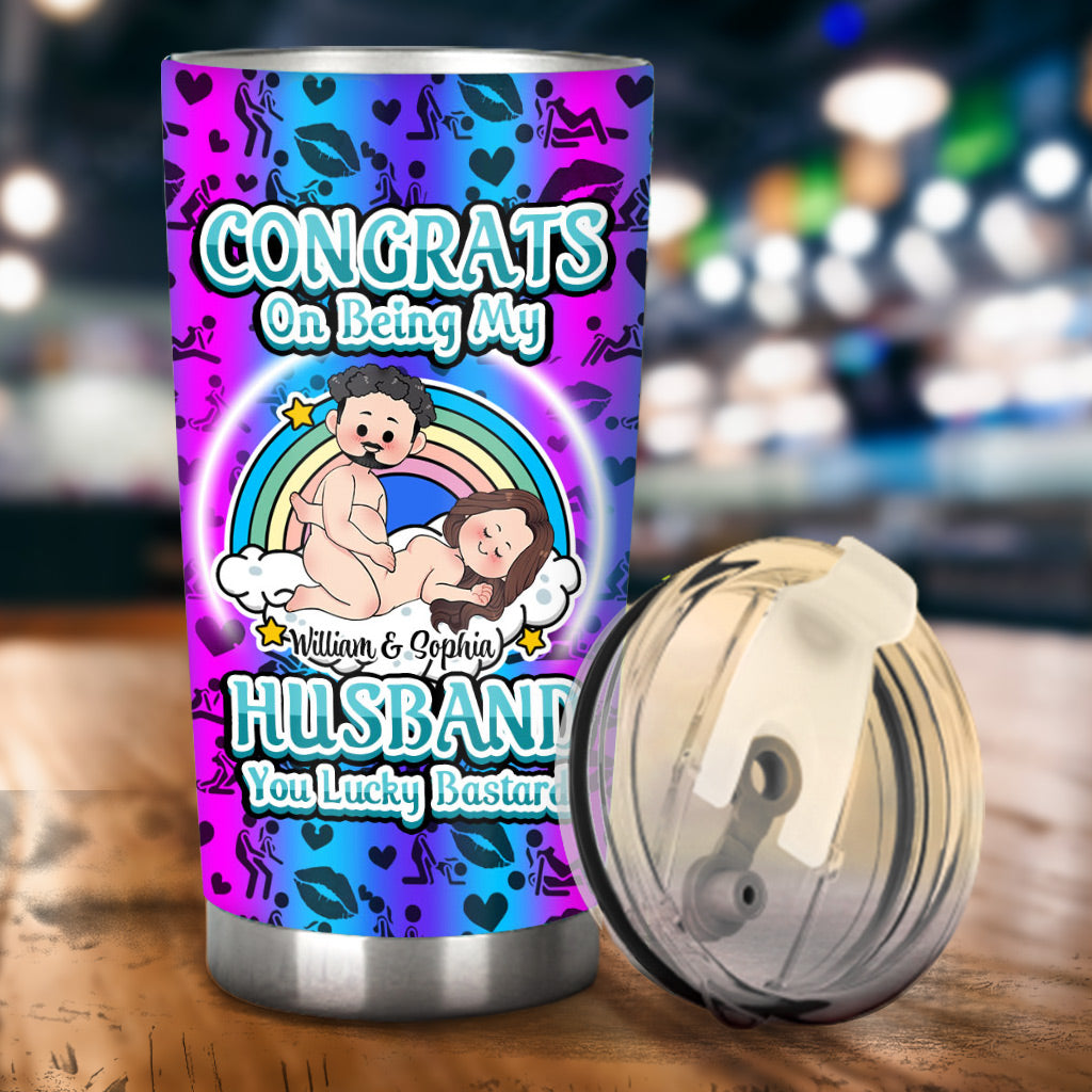 Congrats On Being My Husband - gift for boyfriend, girlfriend - Personalized Tumbler