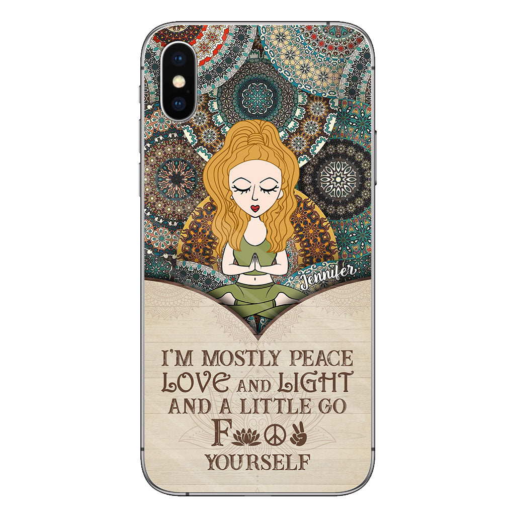 I'm Mostly Peace - Personalized Yoga Phone Case