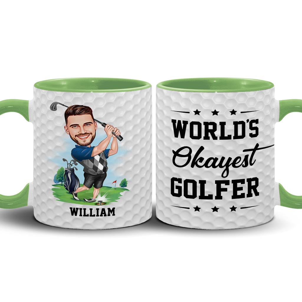 Weltweit mittelmäßigster Golfer – Personalisierte Golf-Akzent-Tasse