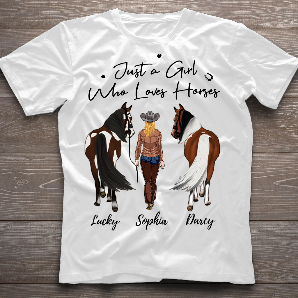 Just A Girl Who Loves Horses - Personalized Horse T-shirt & Hoodie