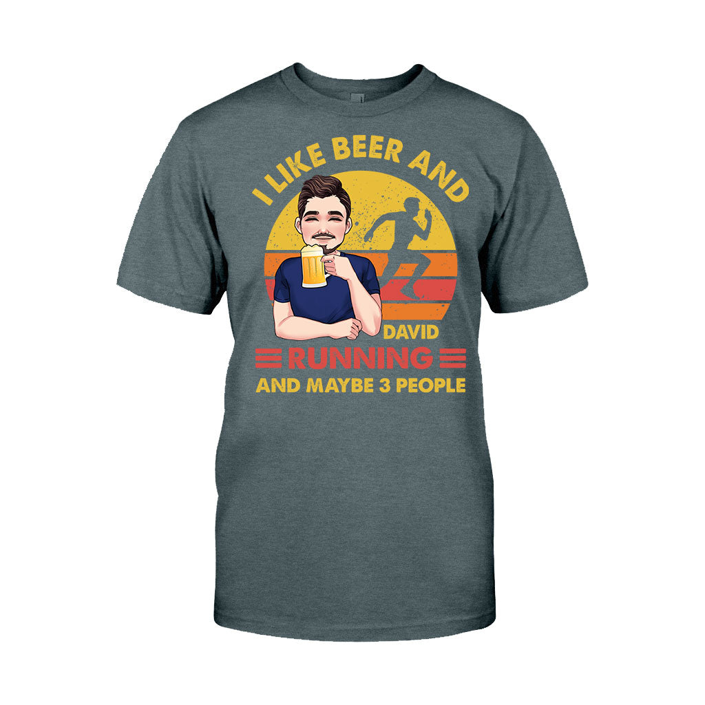 I Like Beer And Running - Personalized Running T-shirt and Hoodie
