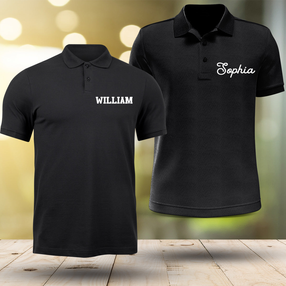 Personalisiertes Poloshirt mit Geschwisterstickerei – Individueller Name