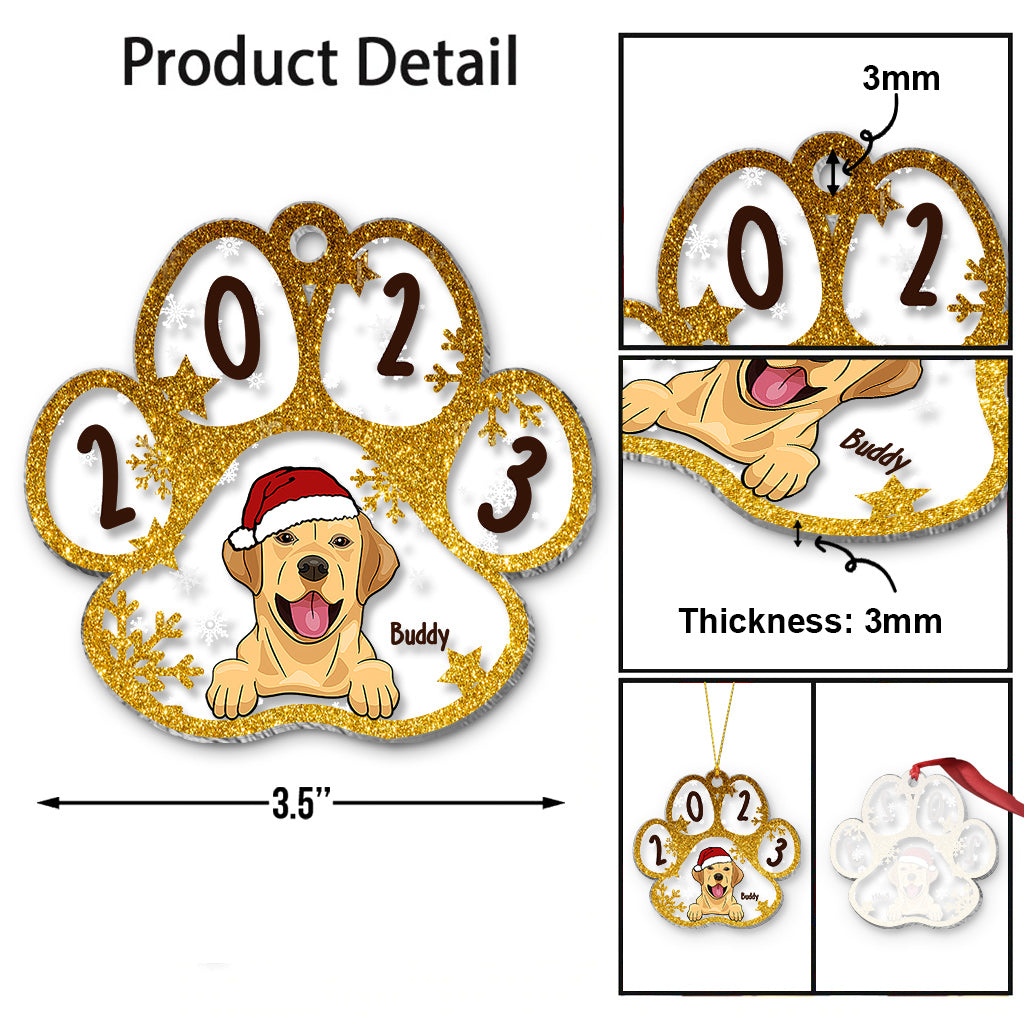 Ich wünsche dir ein frohes Weihnachtsfest – Personalisierter transparenter Hunde-Weihnachtsbaumschmuck