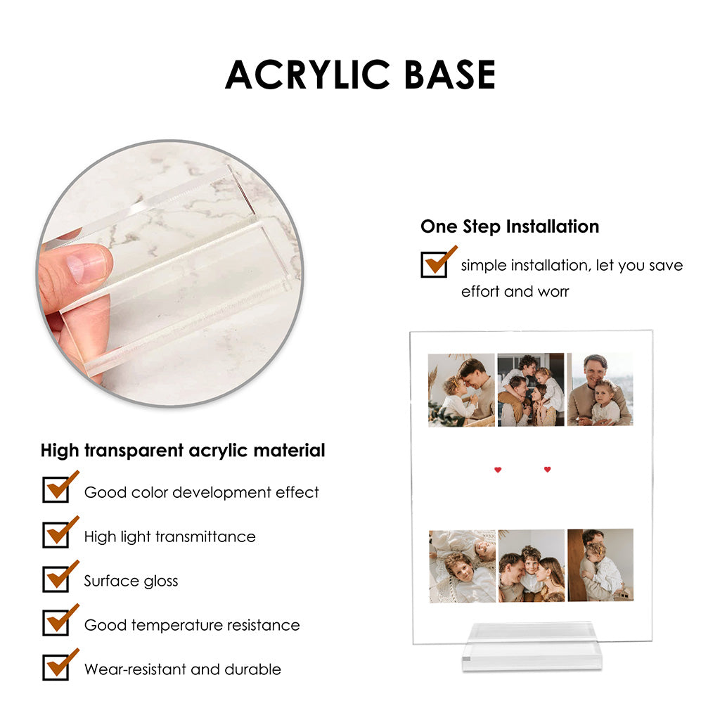 Bester Papa aller Zeiten – Personalisierte transparente Acrylplakette für Väter