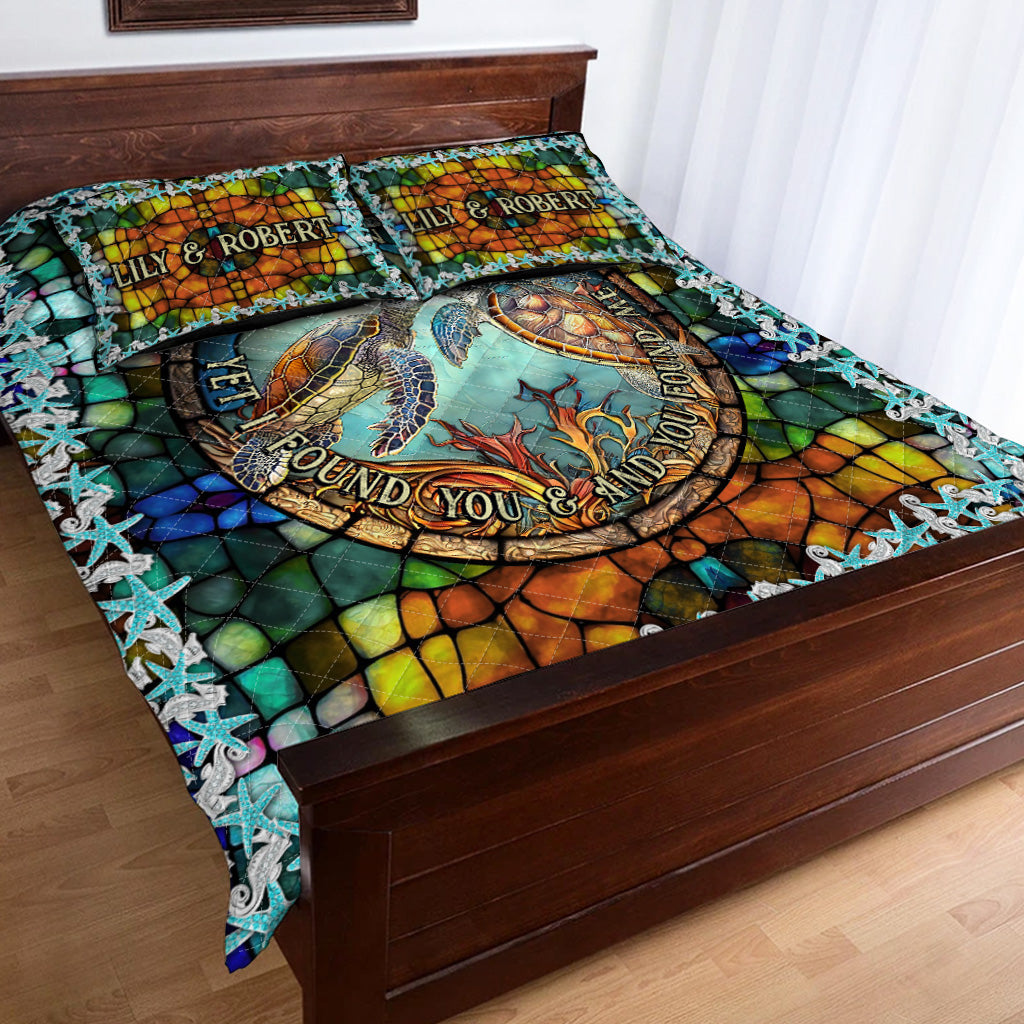 So Many In The Sea - Personalized Turtle Quilt Set