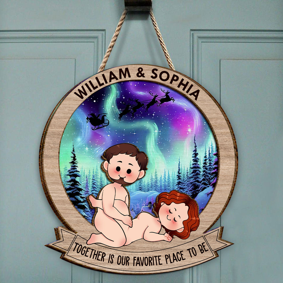 Zusammen ist mein Lieblingsmoment – ​​Geschenk für Ehemann, Ehefrau, Freundin, Freund – Personalisiertes 2-lagiges Holzschild / Holzplakette