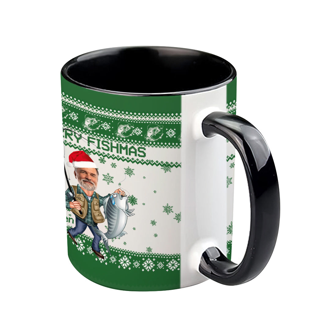Merry Fishmas - Personalized Fishing Accent Mug