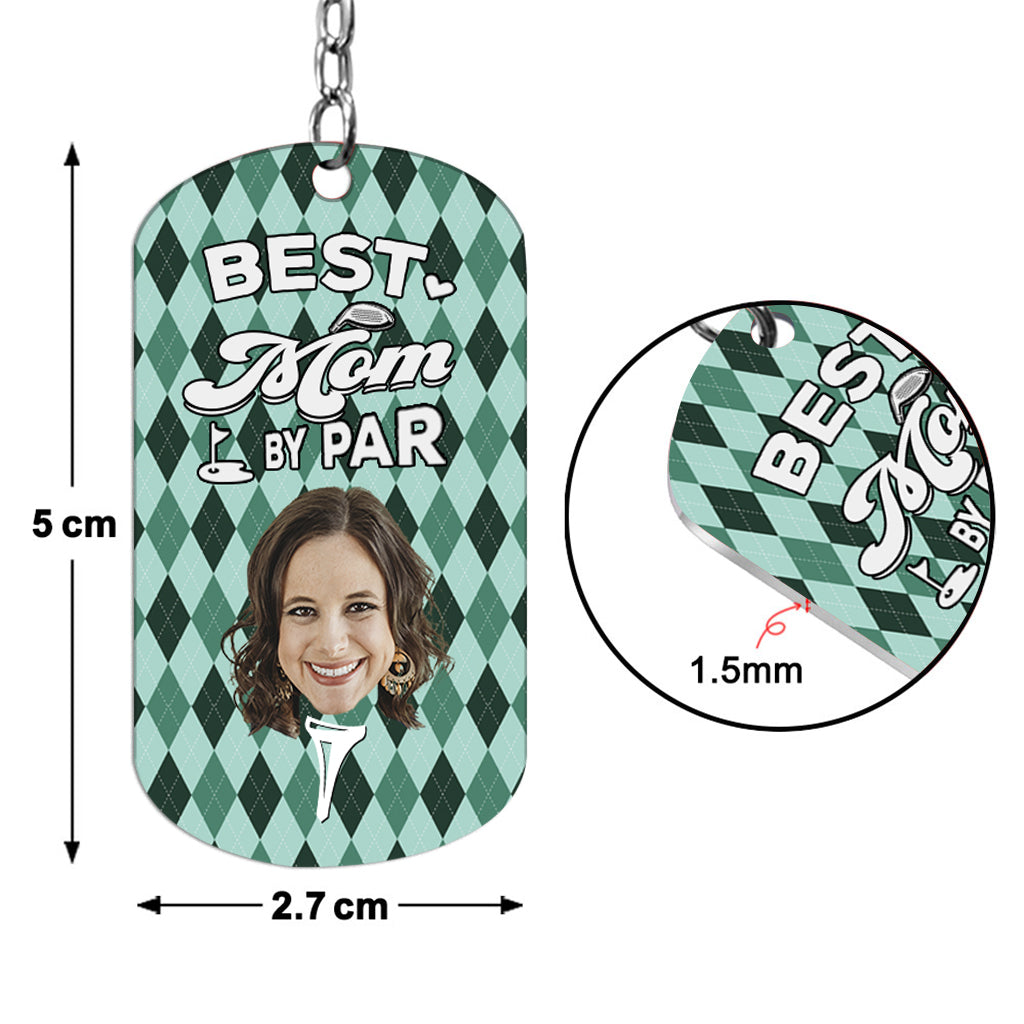 Best Dad By Par - Golf gift for dad, him, boyfriend, husband, grandpa - Personalized Stainless Steel Keychain