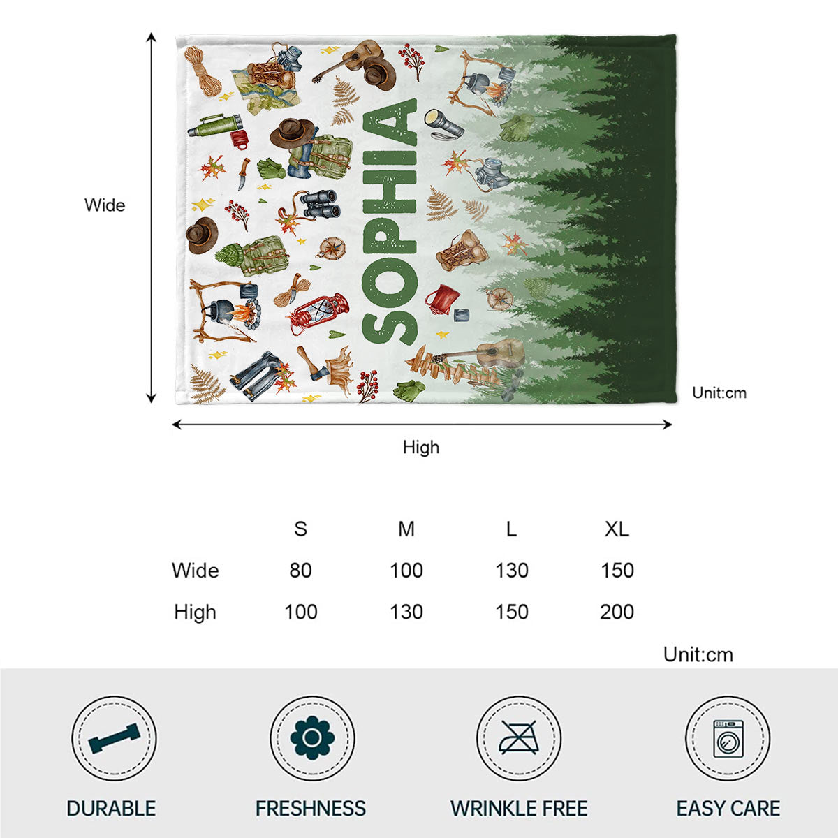 Camping lieben – personalisierte Campingdecke