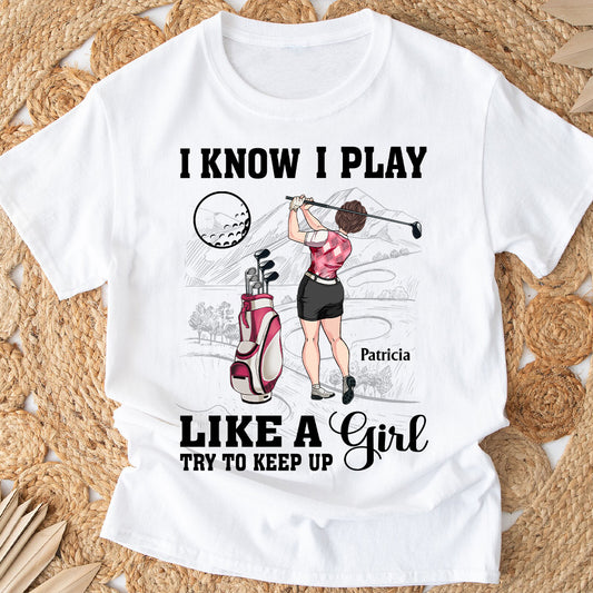 Golfunterricht – Golfgeschenk für sie, Freundin, Ehefrau, Tochter – Personalisiertes T-Shirt und Hoodie