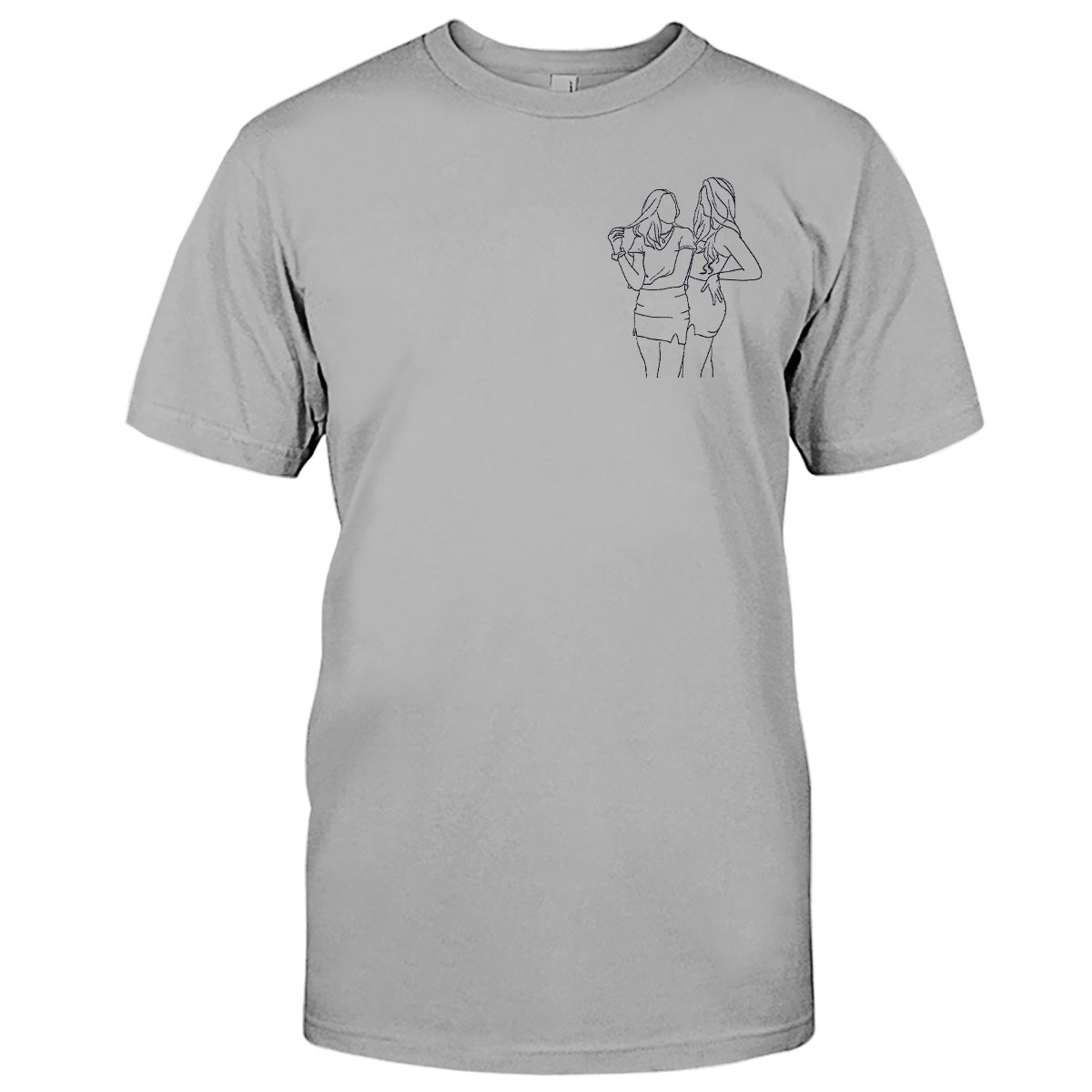 Custom Line Art - Personalized granddaughter Embroidered T-shirt