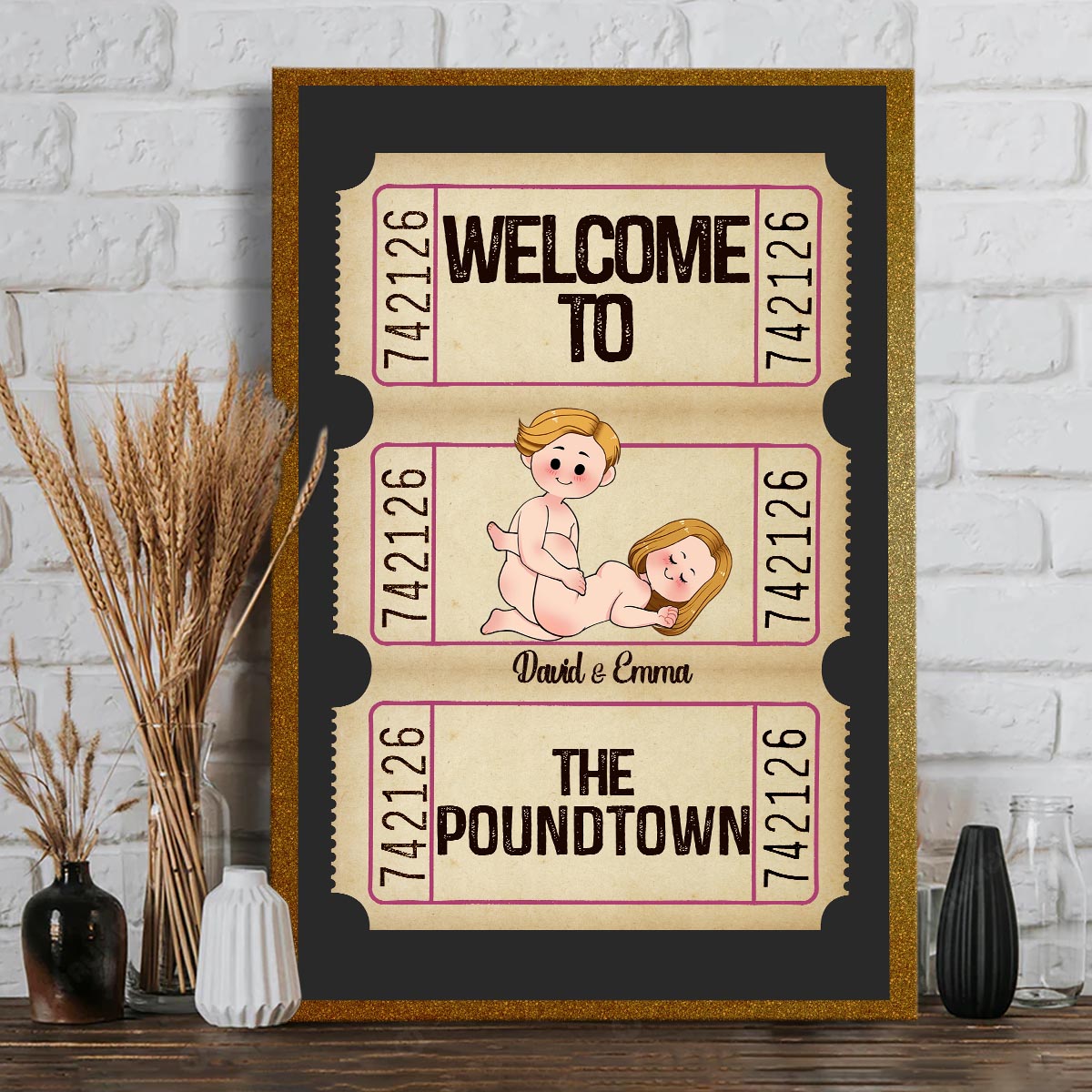 Welcome To The Poundtown Inappropriate Adult - Personalized Couple Canvas And Poster