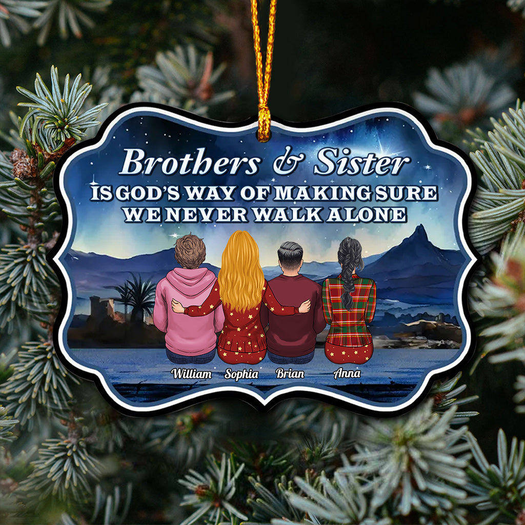 Geh niemals allein – Geschenk für Geschwister, Freunde – Personalisierter Schmuck