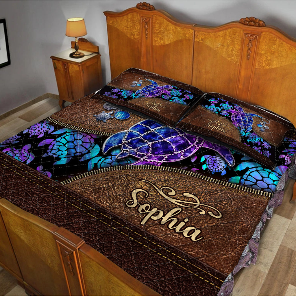 Salty Lil' Beach – Personalisierte Schildkröten-Bettwäsche-Set