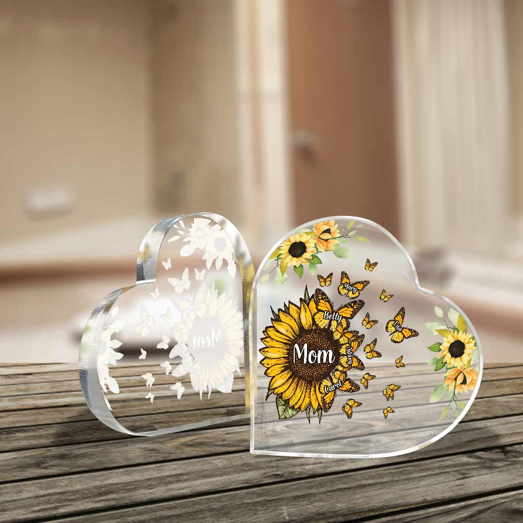 Wunderschöne Sonnenblume – Meine größten Segenswünsche – Geschenk für Oma, Mama, Tante – Personalisierte Acrylplakette in individueller Form