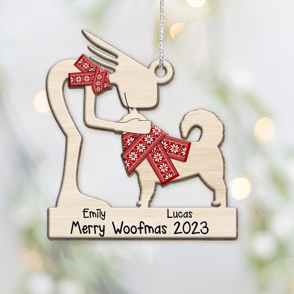 Fröhliche Hundeweihnachten – Geschenk für Hundeliebhaber – Personalisierter Weihnachtsschmuck