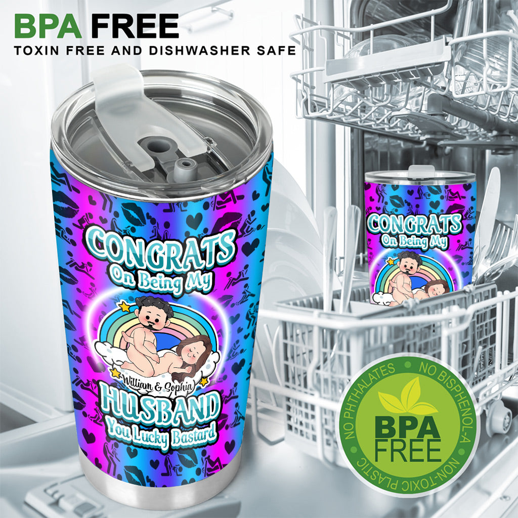 Congrats On Being My Husband - gift for boyfriend, girlfriend - Personalized Tumbler